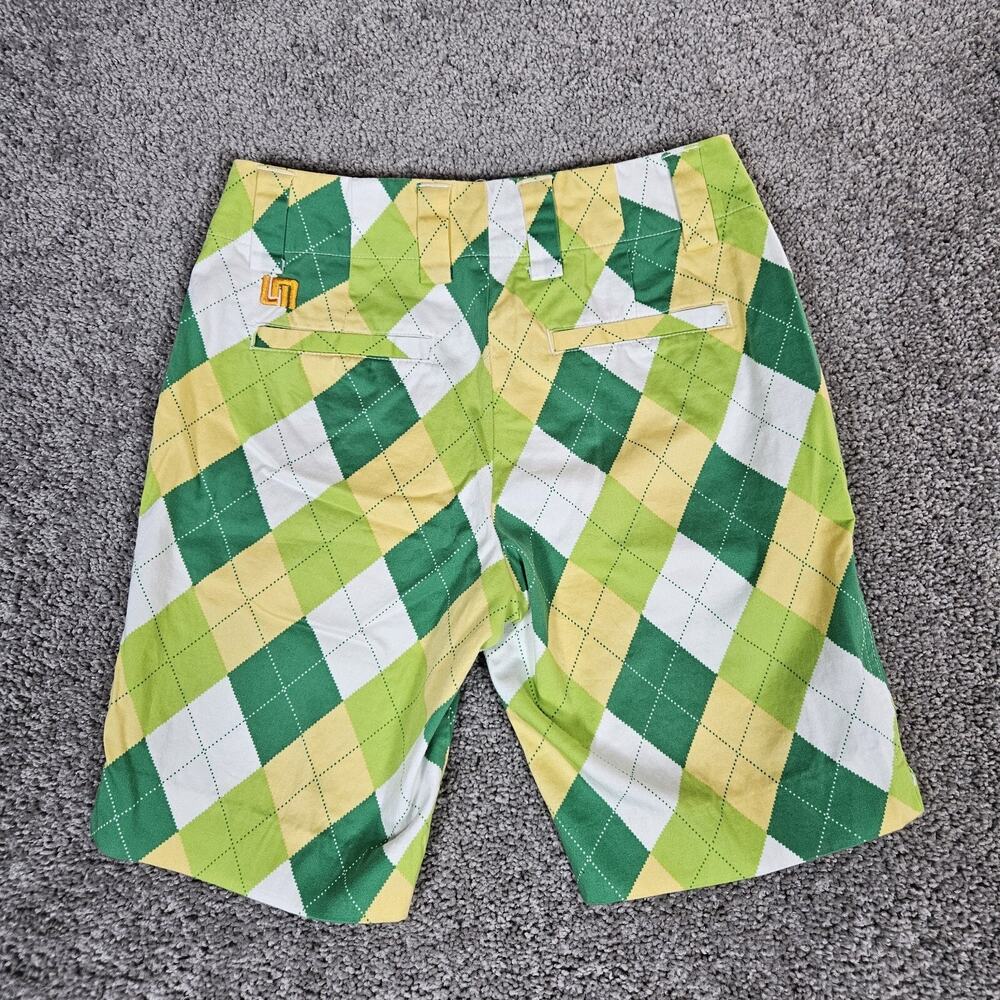 Loudmouth Shorts Womens 0 Kelly Green Argyle Golf A Tisket A Tasket Preppy - Picture 2 of 12